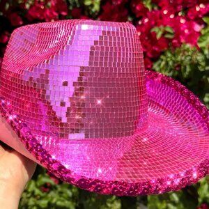 Pink Mirror Disco Ball Cowboy Hat